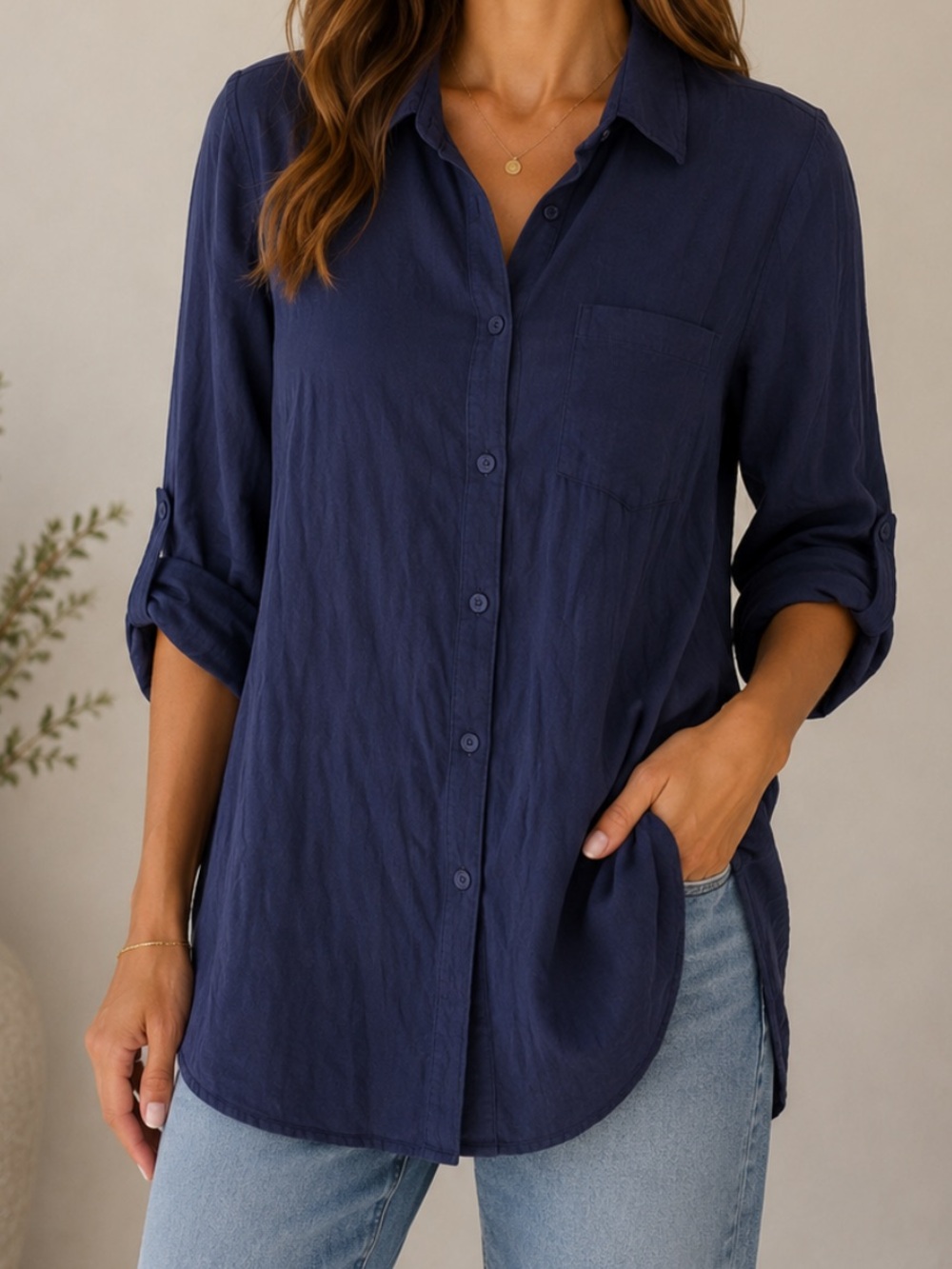 URBAN OUTFITTERS | Sparkle & Fade Button Down Longline Tunic Top XS
